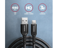 AXAGON BUCM-AM20AB Kabel USB-C - USB-A, 2m, USB 2.0, 3A, ALU, oplot, Czarny - 1353465 - zdjęcie 5